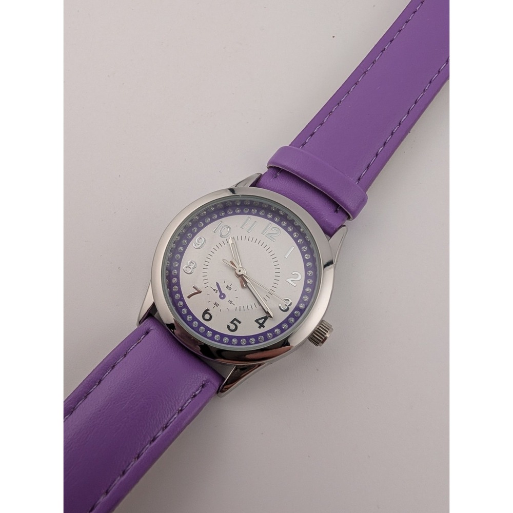 Avon 2016 Pop of Color Strap Watch Women Purple 32mm Case w/ Box New Battery - Picture 6 of 12